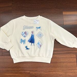 BNWT H&M Frozen Themed Cream Sweatshirt